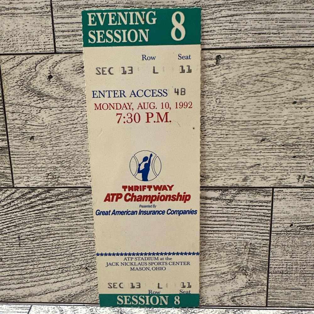 Thriftway ATP Tennis Championship 1992 Ticket Stub Pete Sampras Champ Cinci - 11
